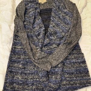 Lucky Brand Blue and Gray Open-Front Knit Cardigan